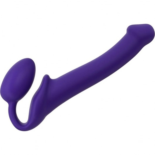 Фиолетовый безремневой страпон Silicone Bendable Strap-On - size M - Strap-on-me - купить с доставкой в Вологде