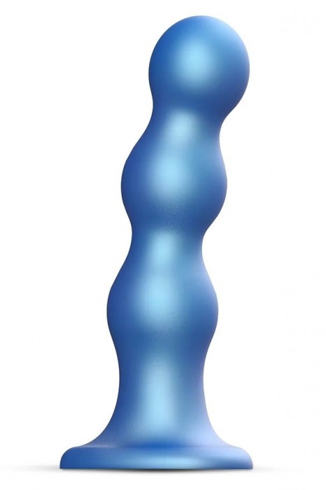 Голубая насадка Strap-On-Me Dildo Plug Balls size L - Strap-on-me - купить с доставкой в Вологде
