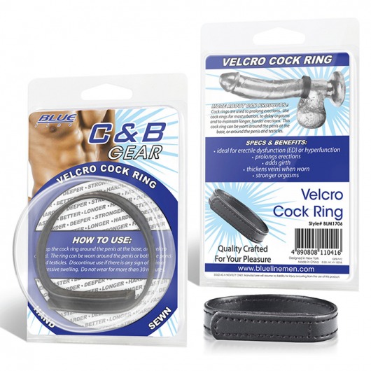 Кольцо на пенис из искусственной кожи на липучке VELCRO COCK RING - 5 см. - BlueLine - в Вологде купить с доставкой