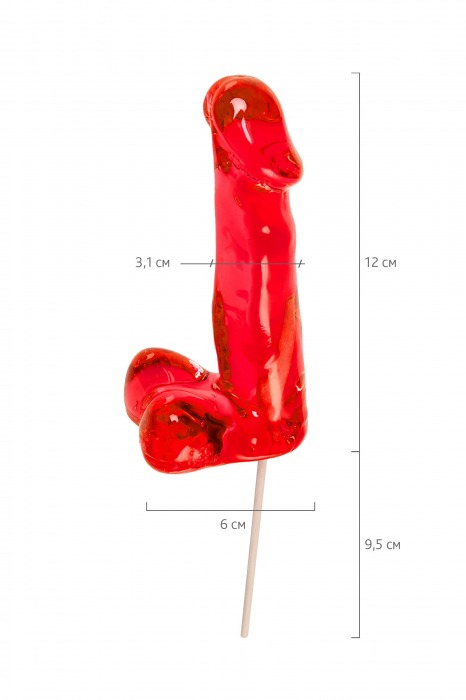 Красный леденец в форме члена со вкусом виски - 173 гр. - Sosuчki - купить с доставкой в Вологде