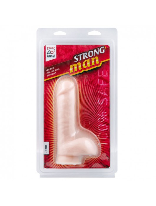 Реалистичный фаллоимитатор Strong Man с мошонкой - 16 см. - Erotic Fantasy