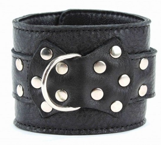 Чёрные наручники  из кожи с пряжкой - БДСМ Арсенал - купить с доставкой в Вологде