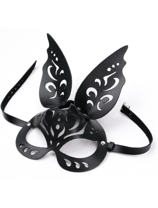 Черная ажурная маска  Зайка  с ушками - Crazy Handmade - купить с доставкой в Вологде