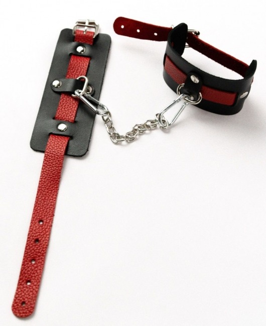 Черные оковы с красным декором и заклепками - Crazy Handmade - купить с доставкой в Вологде