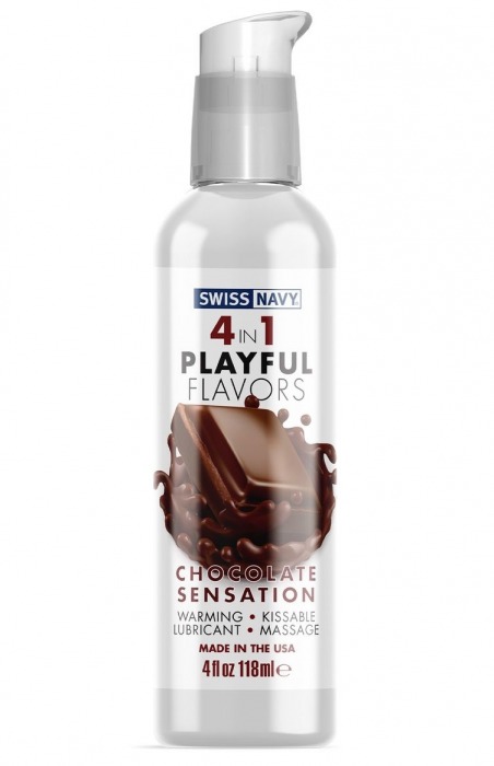 Массажный гель 4-в-1 Chocolate Sensation с ароматом шоколада - 118 мл. - Swiss navy - купить с доставкой в Вологде