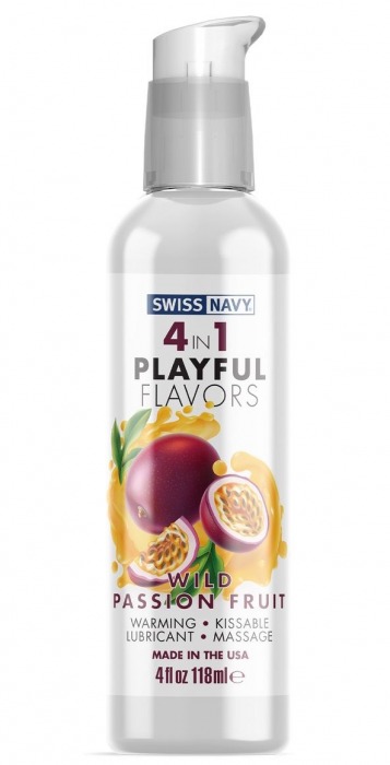Массажный гель 4-в-1 Wild Passion Fruit с ароматом маракуйи - 118 мл. - Swiss navy - купить с доставкой в Вологде
