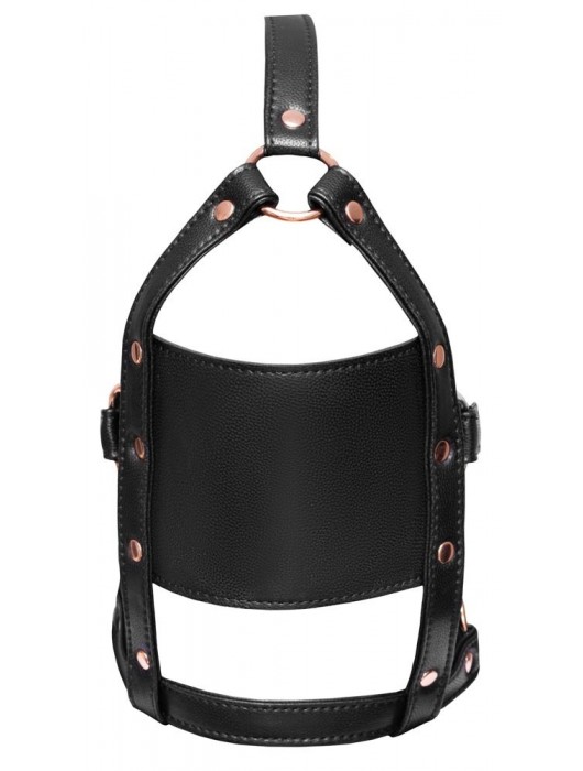 Черный намордник с кляпом-шаром Head Harness With A Gag - Orion - купить с доставкой в Вологде