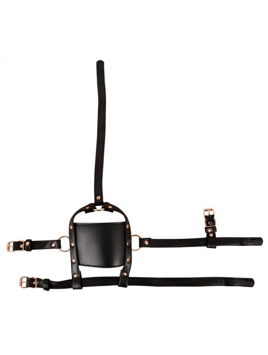 Черный намордник с кляпом-шаром Head Harness With A Gag - Orion - купить с доставкой в Вологде