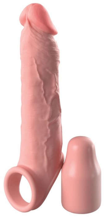 Телесная насадка-удлинитель 2 Inch Silicone X-tension with Strap - 20,3 см. - Pipedream - в Вологде купить с доставкой
