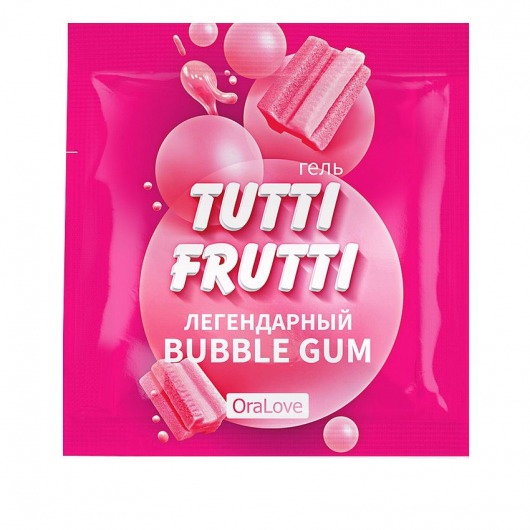 Пробник гель-смазки Tutti-frutti со вкусом бабл-гам - 4 гр. - Биоритм - купить с доставкой в Вологде