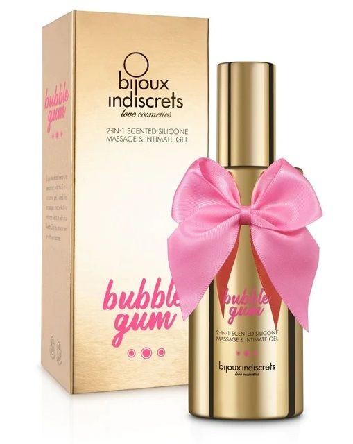 Гель с ароматом жвачки Bubblegum 2-in-1 Scented Silicone Massage And Intimate Gel - 100 мл. - Bijoux Indiscrets - купить с доставкой в Вологде