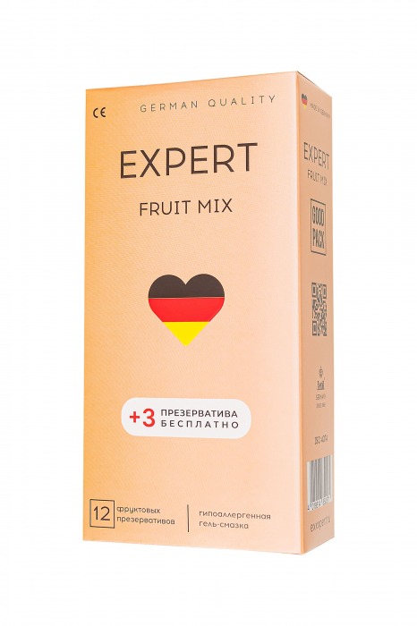 Ароматизированные презервативы EXPERT Fruit Mix - 12 шт.(+3 в подарок) - Expert - купить с доставкой в Вологде