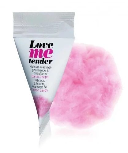 Съедобное согревающее массажное масло Love Me Tender Cotton Candy с ароматом сладкой ваты - 10 мл. - Love to Love - купить с доставкой в Вологде