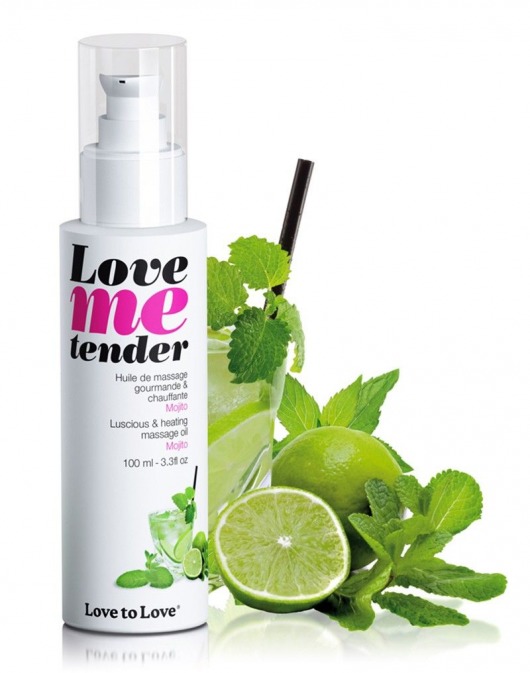 Съедобное согревающее массажное масло Love Me Tender Mojito с ароматом мохито - 100 мл. - Love to Love - купить с доставкой в Вологде