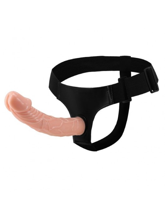 Гладкий фаллоимитатор с крупной головкой на ремешках - 19,7 см. - Baile - купить с доставкой в Вологде