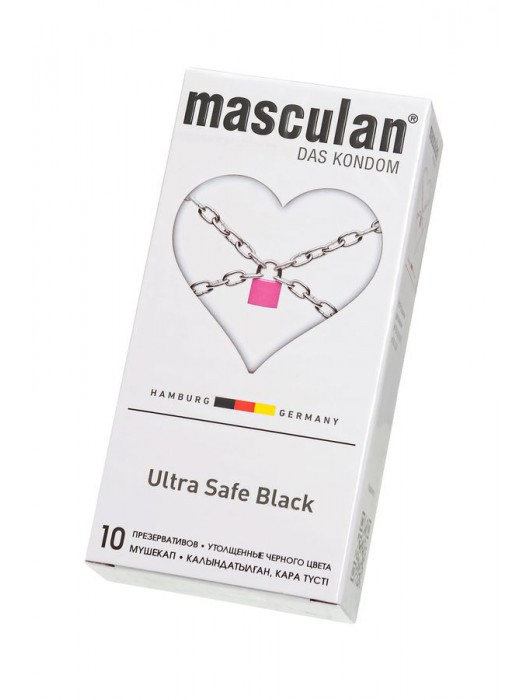 Ультрапрочные презервативы Masculan Ultra Safe Black - 10 шт. - Masculan - купить с доставкой в Вологде
