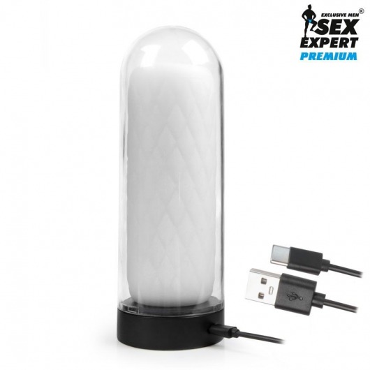 Оригинальный мастурбатор в колбе с нагревом - Sex Expert - в Вологде купить с доставкой