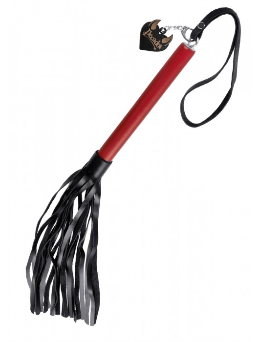 Черно-красная кожаная плеть - 50 см. - Pecado - купить с доставкой в Вологде