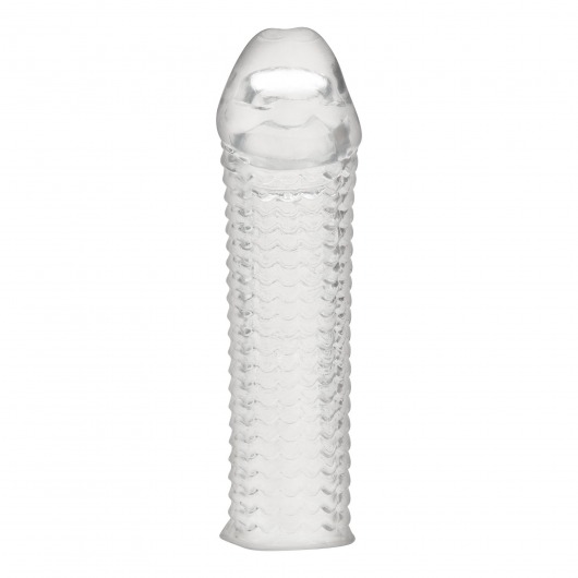 Текстурированная насадка на пенис Clear Textured Penis Enhancing Sleeve Extension - 16,5 см. - BlueLine - в Вологде купить с доставкой