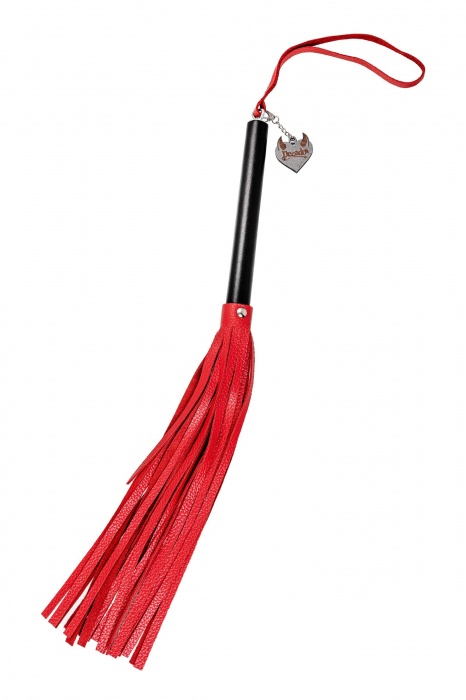 Красно-черная кожаная плеть - 50 см. - Pecado - купить с доставкой в Вологде