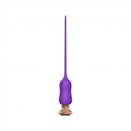 Фиолетовый тонкий стимулятор Nipple Vibrator - 23 см. - I-MOON - купить с доставкой в Вологде