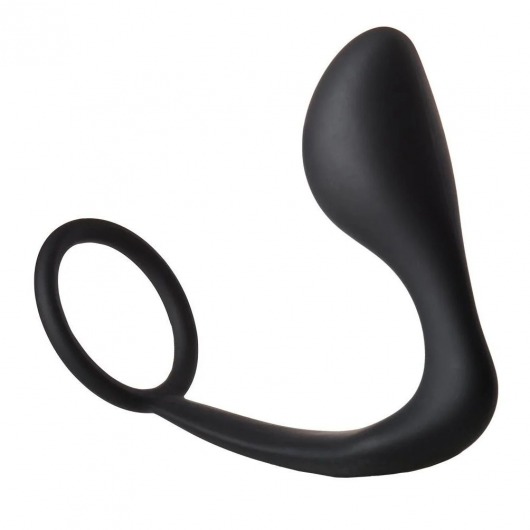 Черное эрекционное кольцо с анальной пробкой Anal Plug With Cockring - Dream Toys - в Вологде купить с доставкой