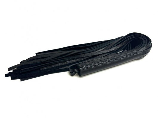 Черная многохвостовая плеть из мягкой кожи - 57 см. - БДСМ Арсенал - купить с доставкой в Вологде