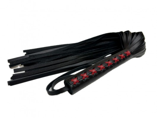 Кожаная плеть Sex Game с красным плетением на рукояти - 57 см. - БДСМ Арсенал - купить с доставкой в Вологде