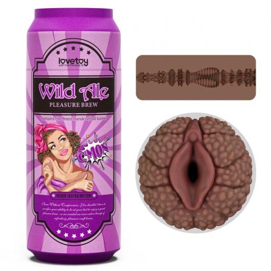 Коричневый мастурбатор-вагина Pleasure Brew Masturbator-Wild Ale в банке - Lovetoy - в Вологде купить с доставкой