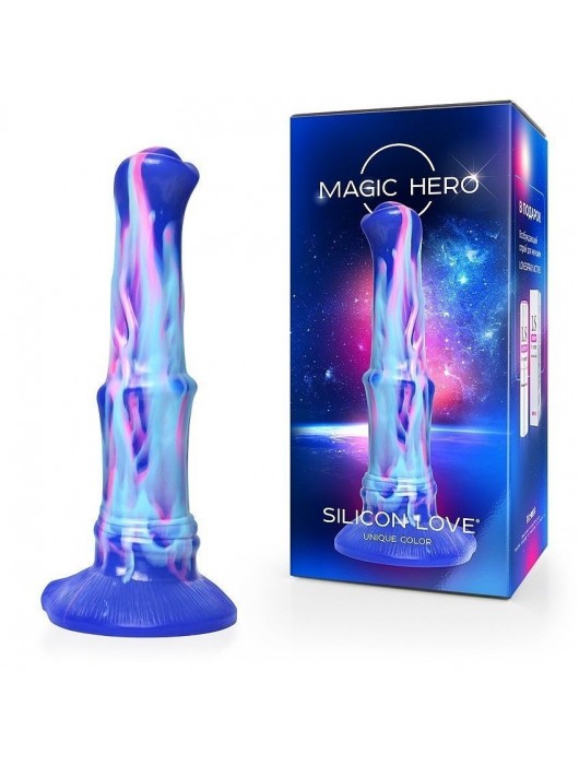 Сине-голубой фантазийный фаллоимитатор - 25 см. - Bior toys