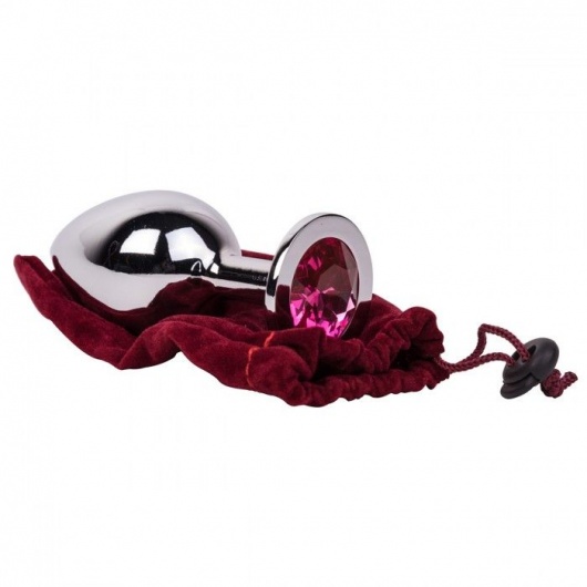 Большой стальной плаг с розовым кристаллом Pink Bubble Gum - 9,5 см. - Erotic Fantasy - купить с доставкой в Вологде