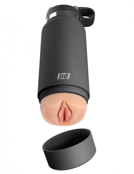 Серый мастурбатор в виде бутылки F*ck Flask - Pipedream - в Вологде купить с доставкой
