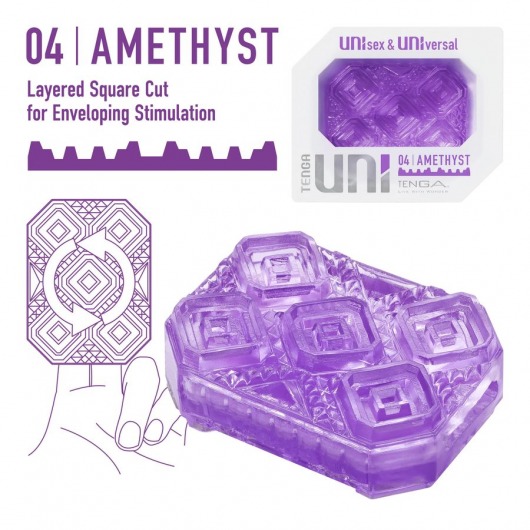 Фиолетовый мастурбатор-стимулятор Tenga Uni Amethyst - Tenga - в Вологде купить с доставкой