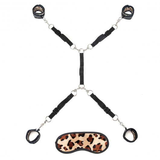 Леопардовая фиксация на матрас для рук и ног Classic Bedspreader - Lux Fetish - купить с доставкой в Вологде