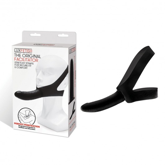 Черный фаллоимитатор с креплением на лицо The Original Facilitator - 14 см. - Lux Fetish - купить с доставкой в Вологде