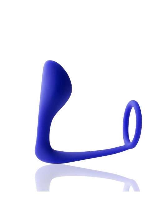 Синее эрекционное кольцо c анальным стимулятором Satyr - HOT planet - в Вологде купить с доставкой