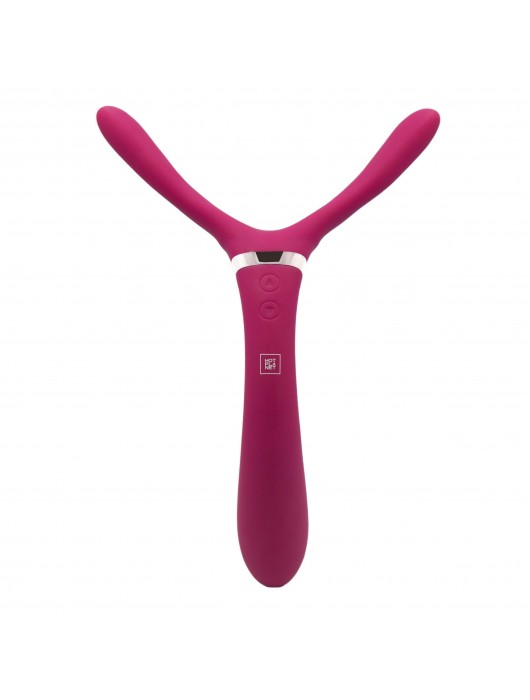 Бордовый двусторонний стимулятор Aster - 28,2 см. - HOT planet