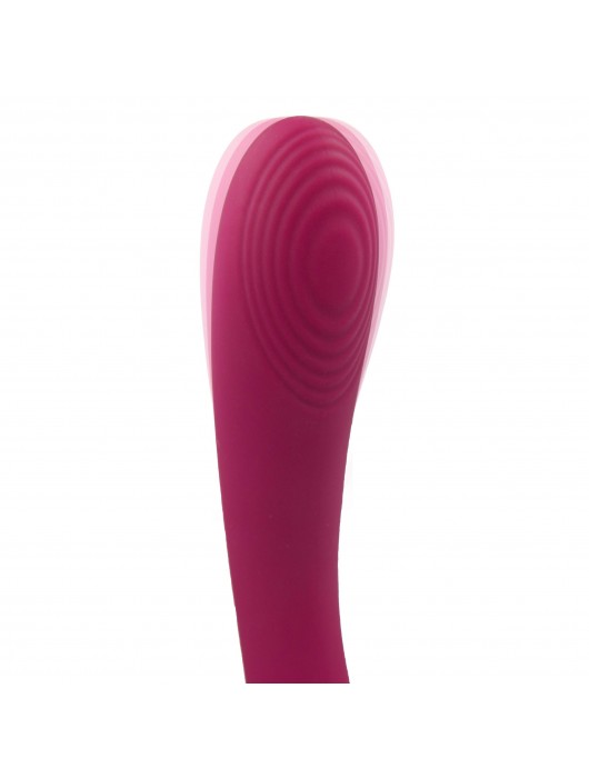 Бордовый двусторонний стимулятор Aster - 28,2 см. - HOT planet