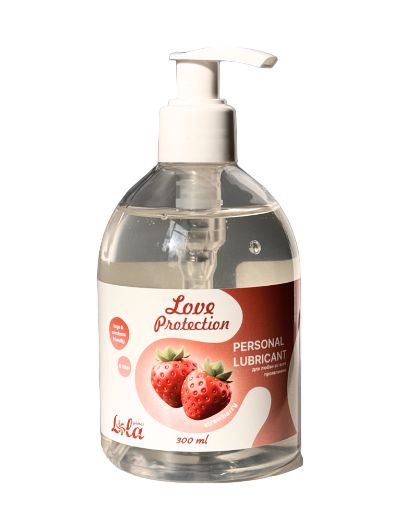 Лубрикант на водной снове Love Protection Strawberry с ароматом клубники - 300 мл. - Lola Games - купить с доставкой в Вологде