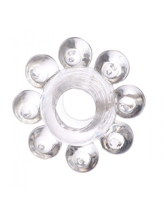 Прозрачное гелевое эрекционное кольцо-цветок - Toyfa Basic - в Вологде купить с доставкой