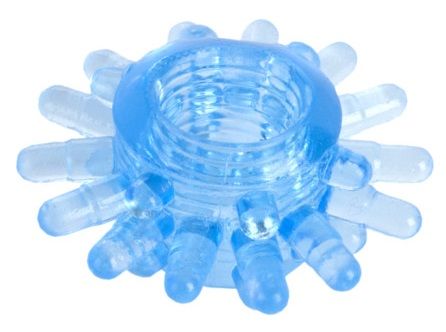 Голубая гелевая насадка с шипиками - Toyfa Basic - в Вологде купить с доставкой