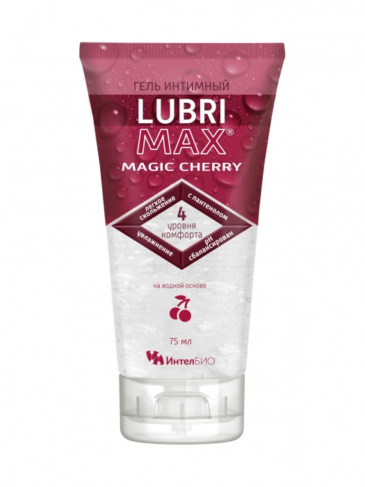 Интимный гель-смазка на водной основе Lubrimax Magic Cherry - 75 мл. - ИнтелБИО - купить с доставкой в Вологде