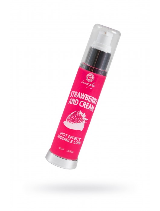 Массажное масло 2-в-1 с разогревающим эффектом и вкусом клубники со сливками - 50 мл. - Secret Play - купить с доставкой в Вологде