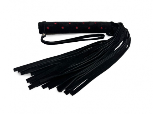 Черная замшевая плеть с красными точками на рукояти Red dot Princess - 43 см. - БДСМ Арсенал - купить с доставкой в Вологде