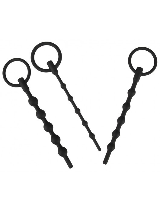 Набор из 3 черных силиконовых уретральных стимуляторов Training Set - Orion - купить с доставкой в Вологде