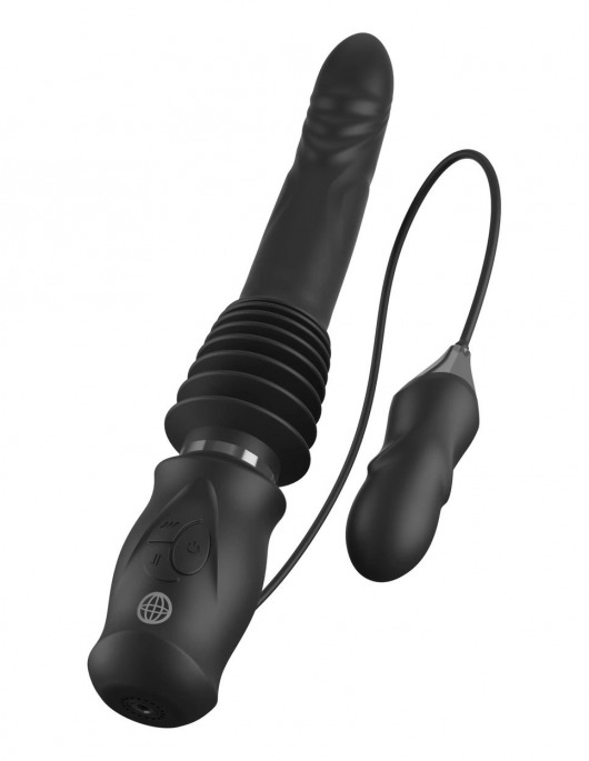 Черный автоматический вибромассажер с вибропулей Ultimate Silicone Thruster - Pipedream - купить с доставкой в Вологде
