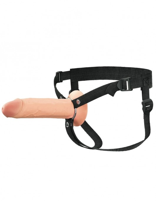 Полый страпон на ремнях 8’’ Hollow Silicone Strap-on - Pipedream - купить с доставкой в Вологде
