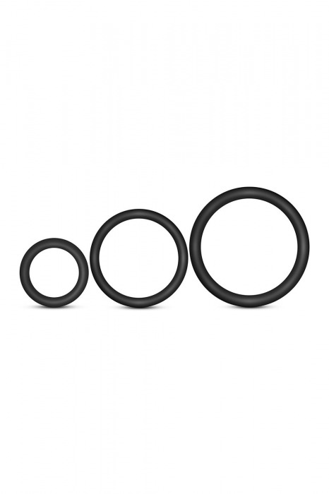 Набор из 3 черных эрекционных колец Cock Ring Set - Blush Novelties - в Вологде купить с доставкой
