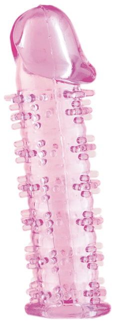 Розовая насадка на пенис с шипами - 12,5 см. - A-toys - в Вологде купить с доставкой