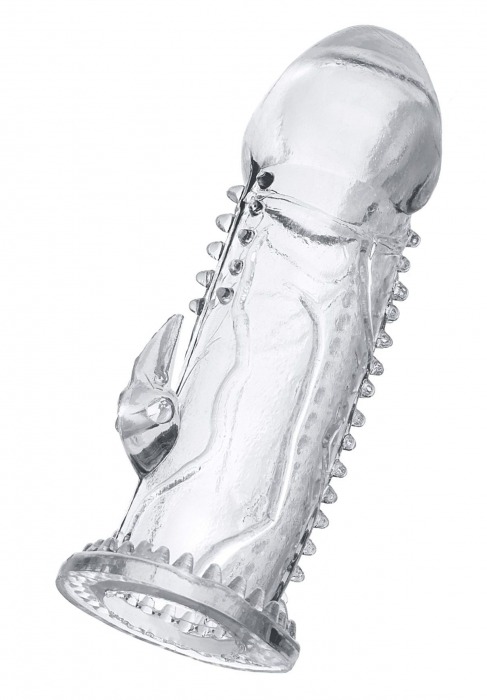 Прозрачная насадка на пенис с шипиками и коготком - 13,5 см. - A-toys - в Вологде купить с доставкой